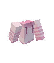 Pink Hoodie, a shirt piece for Minecraft skins, drawn on a Minecraft character preview